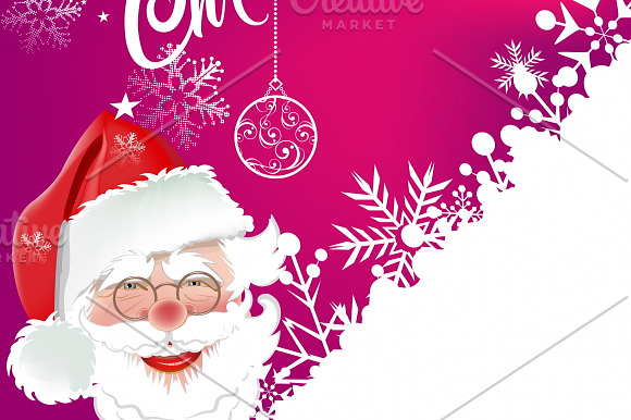 Christmas Card Santa Claus. Vector in Illustrations - product preview 1