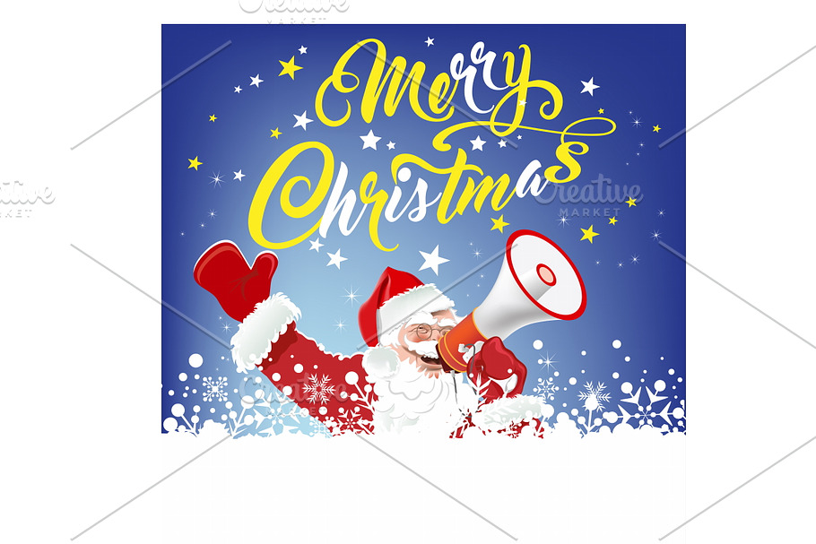 Santa Claus Holiday Card. Vector in Illustrations - product preview 8