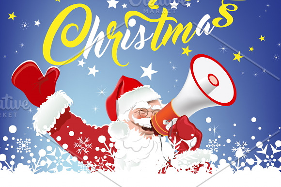 Santa Claus Holiday Card. Vector in Illustrations - product preview 1