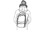 Man in jacket with backpack