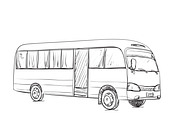 Transport for travel. Bus sketch