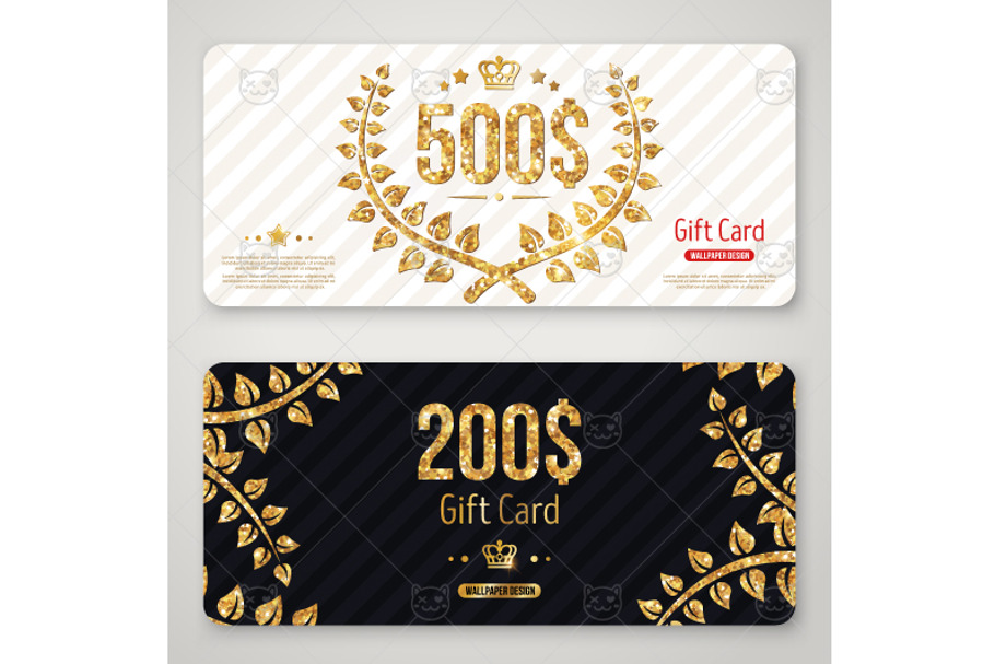 Gift cards with olive wreath in Illustrations - product preview 8
