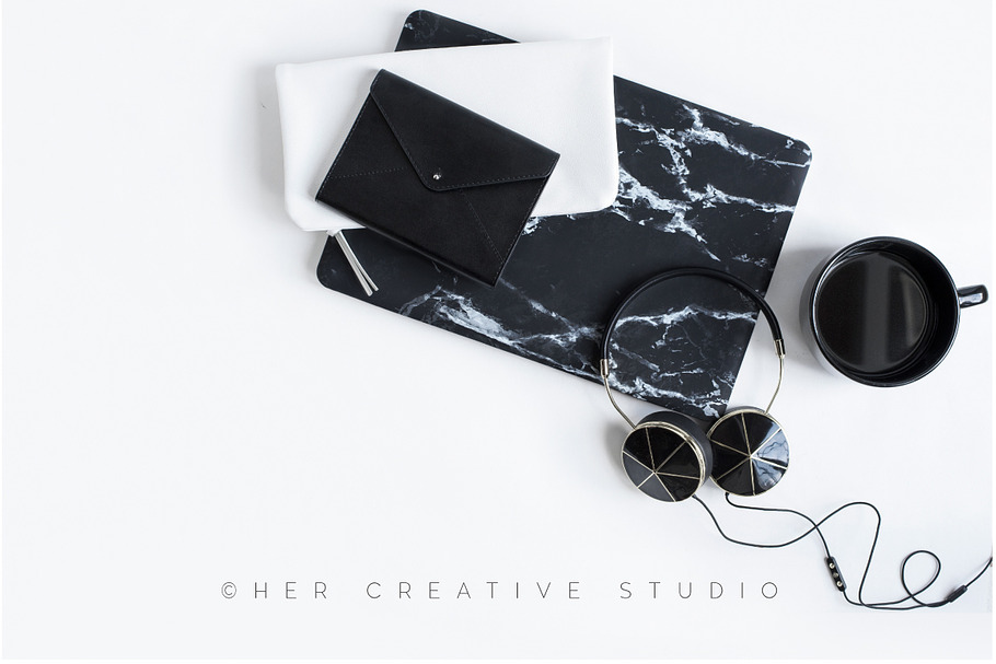 Styled Flatlay, Black Marble in Product Mockups - product preview 8