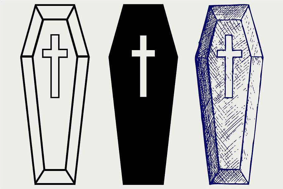 Black coffin SVG in Illustrations - product preview 8