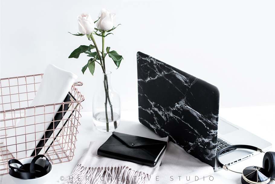 Styled Stock Image, Black marble 5