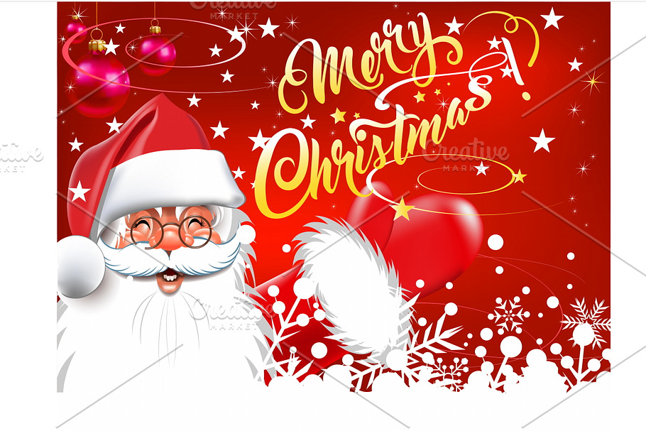 Santa Claus. Holiday card. Vector in Illustrations - product preview 8