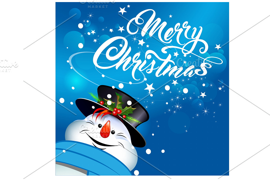 Christmas snowman in Illustrations - product preview 8