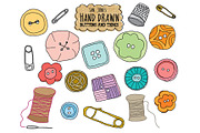 Vector Hand Drawn Buttons n' Things