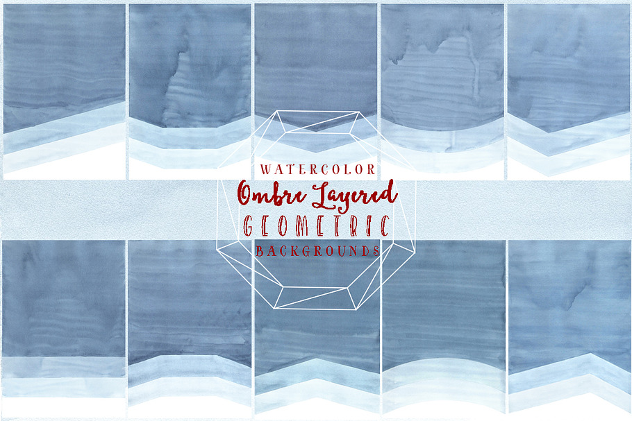 Watercolor Geometric Ombre Paper in Graphics - product preview 8