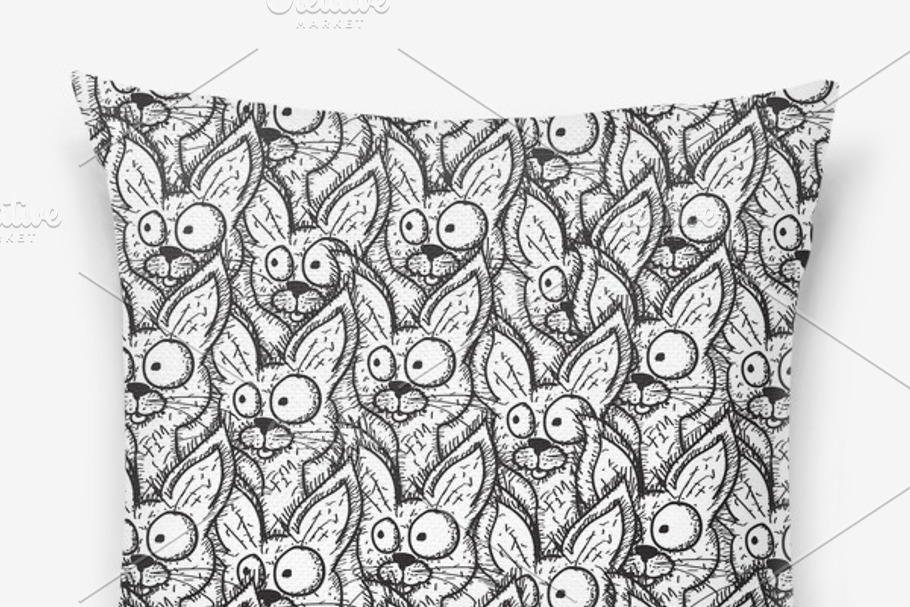 seamless pattern with doodle cats in Patterns - product preview 8