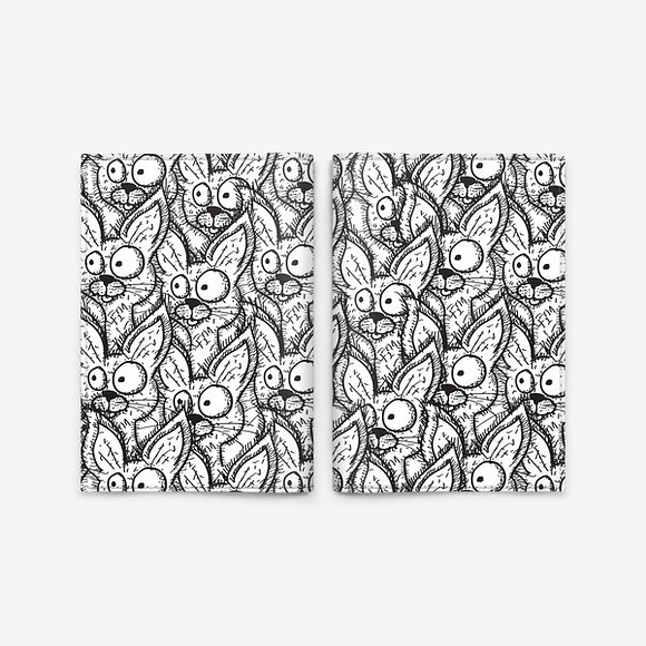seamless pattern with doodle cats in Patterns - product preview 3