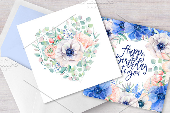 BLOOMING MYSTERY Watercolor set in Illustrations - product preview 4