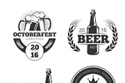 Vintage beer brewery vector emblems