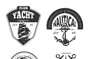 Vintage nautical vector labels