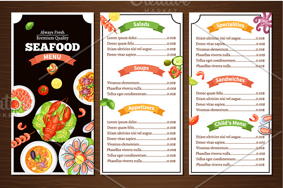 Seafood and Vegetables set in Illustrations - product preview 2