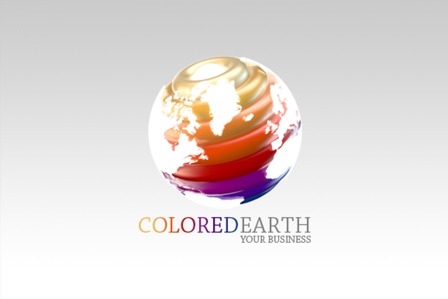 3D Colored Earth Logo