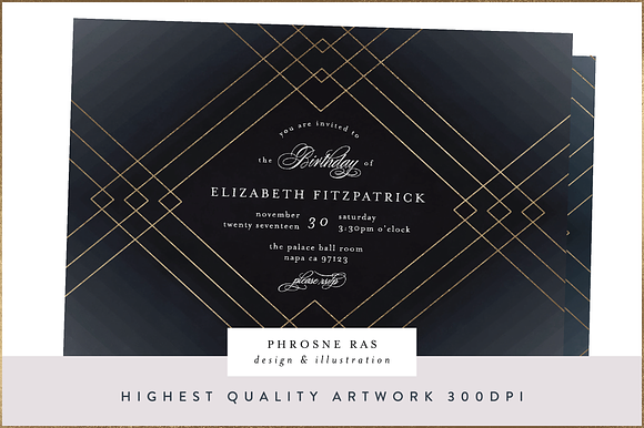 Geometric Wedding Invitation EXT LIC in Wedding Templates - product preview 1