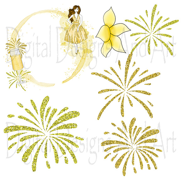 New year party girl in Illustrations - product preview 2