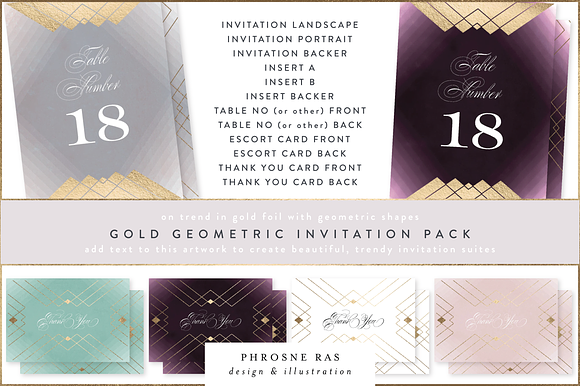 Geometric Wedding Invitation EXT LIC in Wedding Templates - product preview 2