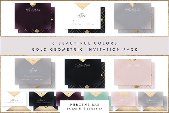 Geometric Wedding Invitation EXT LIC in Wedding Templates - product preview 3