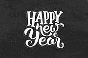 Happy New Year card with lettering