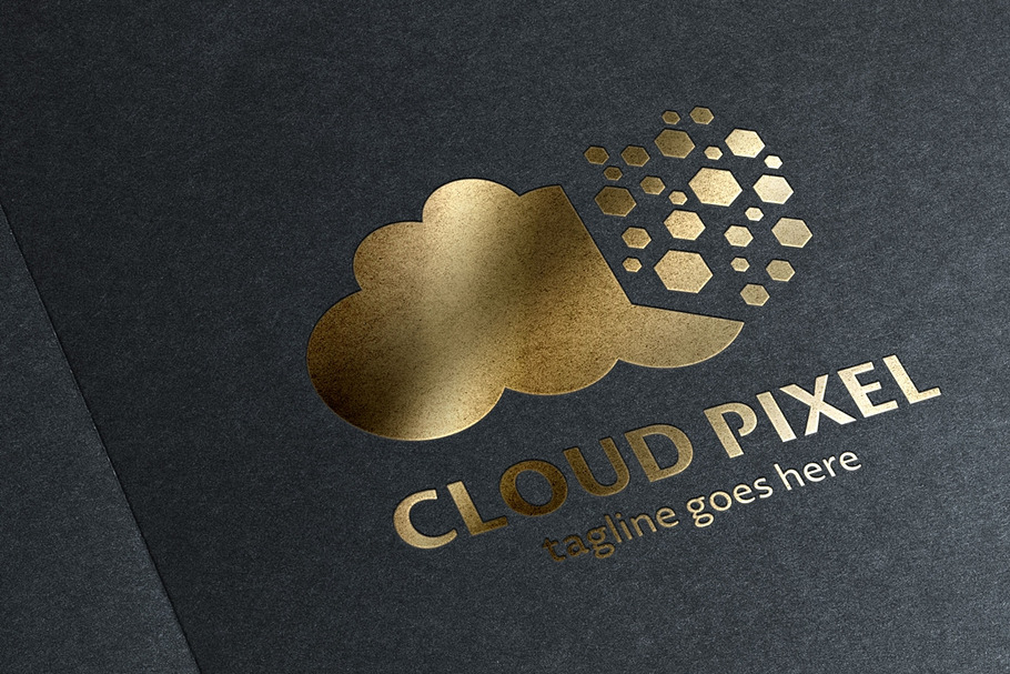 Cloud Pixel Logo in Logo Templates - product preview 8