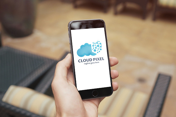 Cloud Pixel Logo in Logo Templates - product preview 1