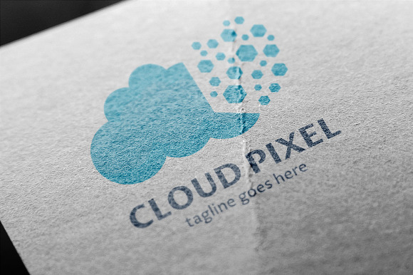 Cloud Pixel Logo in Logo Templates - product preview 2
