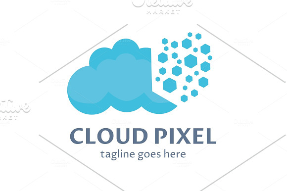 Cloud Pixel Logo in Logo Templates - product preview 3