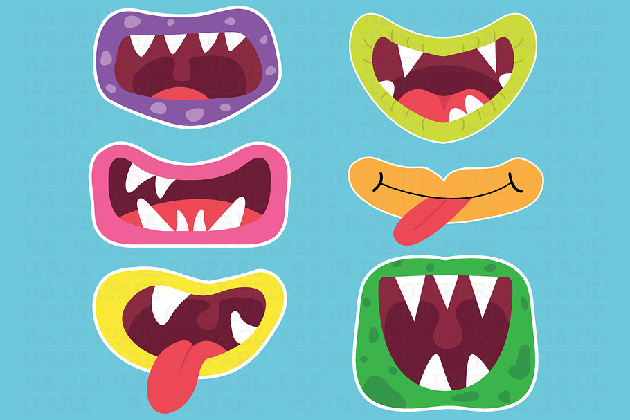 Cute Monster Mouths Clipart