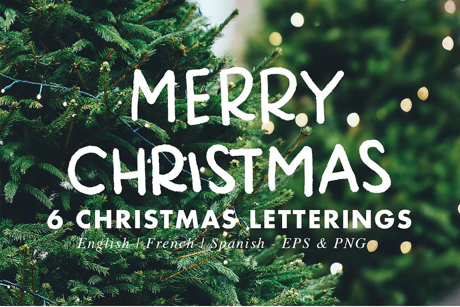 Christmas Letterings - EN, FR & ES in Illustrations - product preview 8