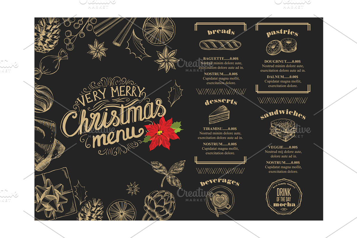 Christmas menu in Brochure Templates - product preview 8