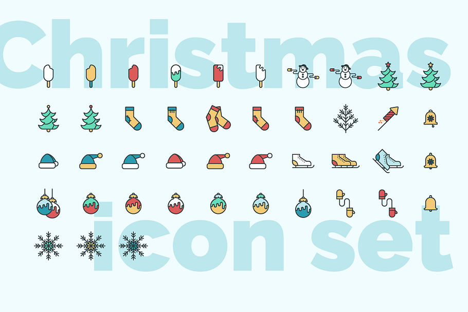 Christmas & New Year icon set