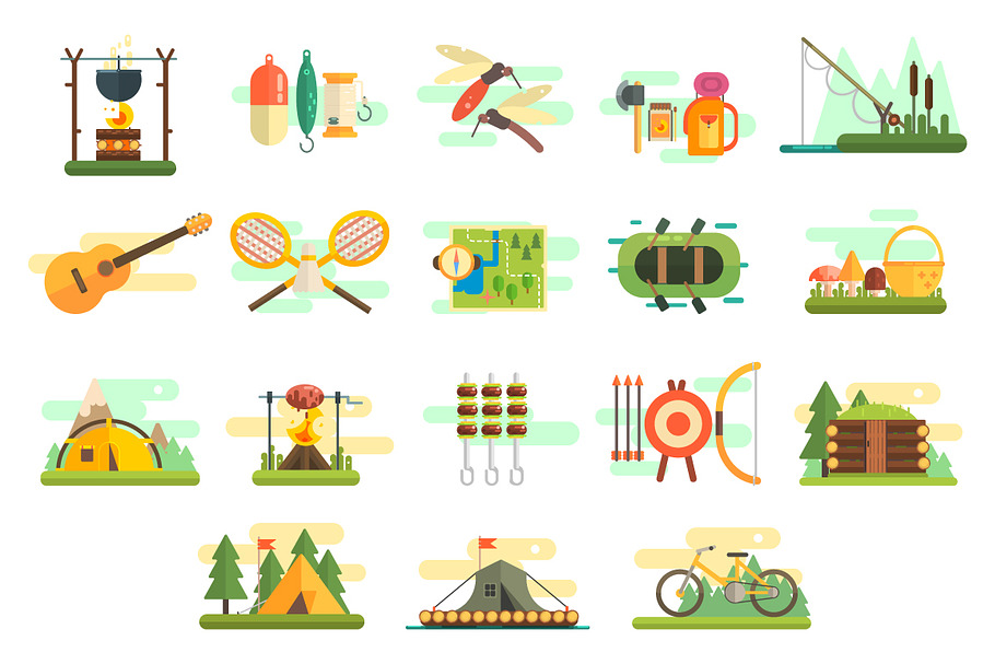 Tourist Summer Equipment in Illustrations - product preview 8