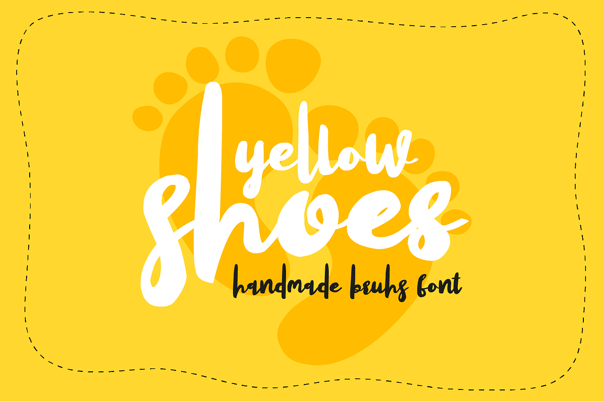 Yellow shoes in Script Fonts - product preview 8