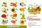 Vitamins and Healthy Food Set
