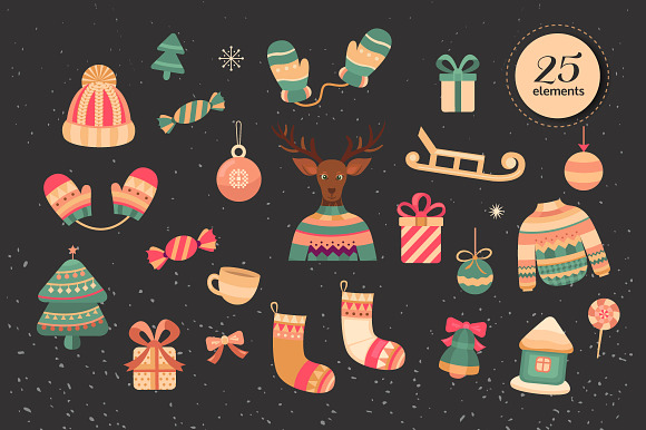 Christmas card, illustration,pattern in Illustrations - product preview 2