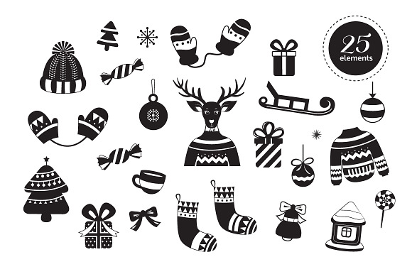 Christmas card, illustration,pattern in Illustrations - product preview 3