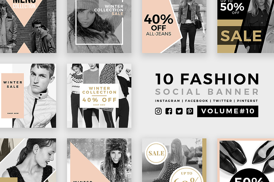 Fashion Social Banner Pack 10 in Instagram Templates - product preview 8