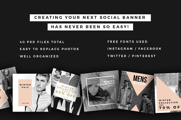 Fashion Social Banner Pack 10 in Instagram Templates - product preview 1