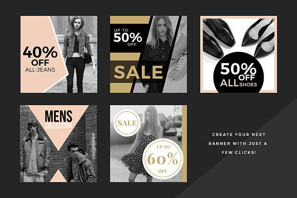 Fashion Social Banner Pack 10 in Instagram Templates - product preview 3