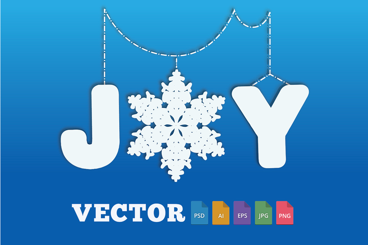 Joy Type String Holiday Banner in Objects - product preview 8
