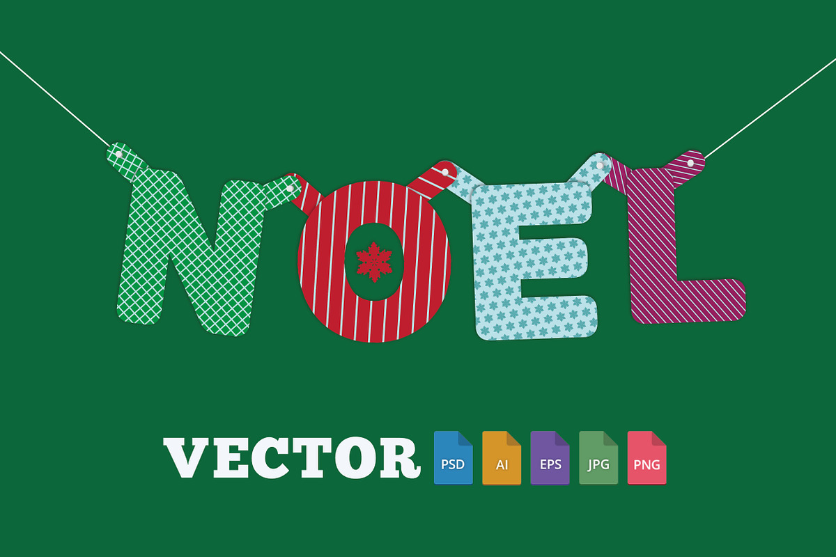 Noel Holiday Type String Banner in Objects - product preview 8