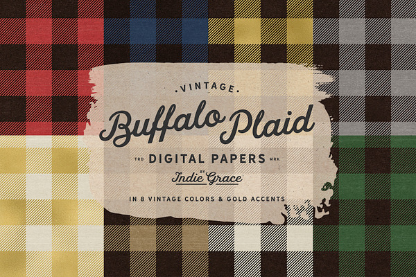 Vintage Buffalo Plaid Digital Papers