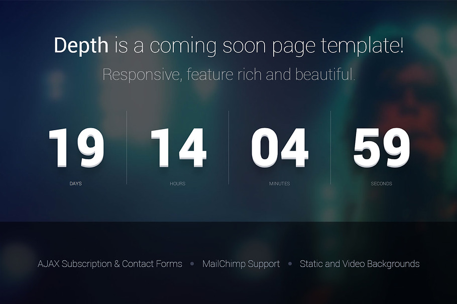 Depth — Coming Soon Page Template