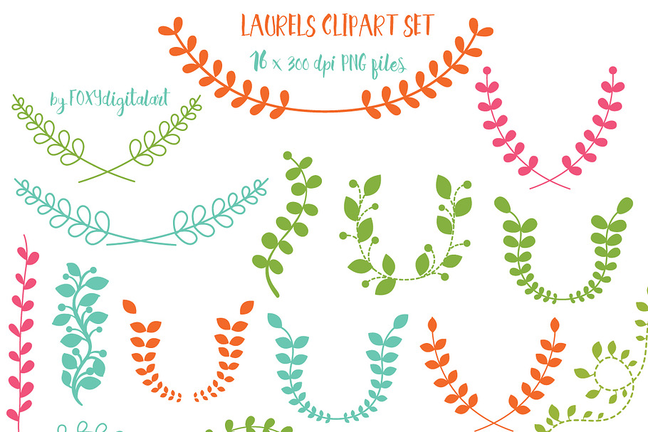 Laurels Wreath Clipart Set