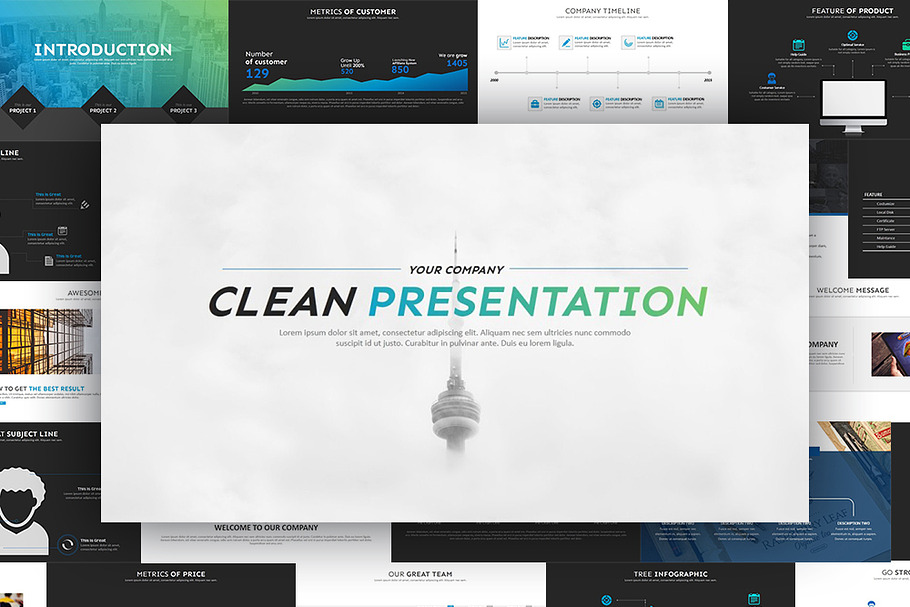Clean PowerPoint Template in PowerPoint Templates - product preview 8