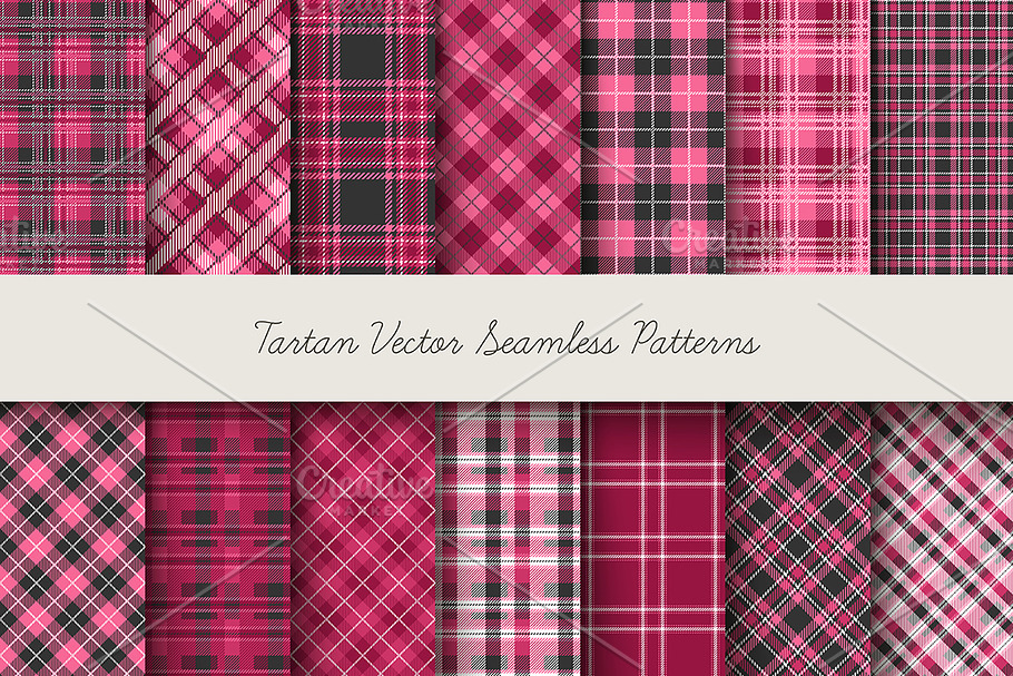Tartan seamless vector patterns in Patterns - product preview 8