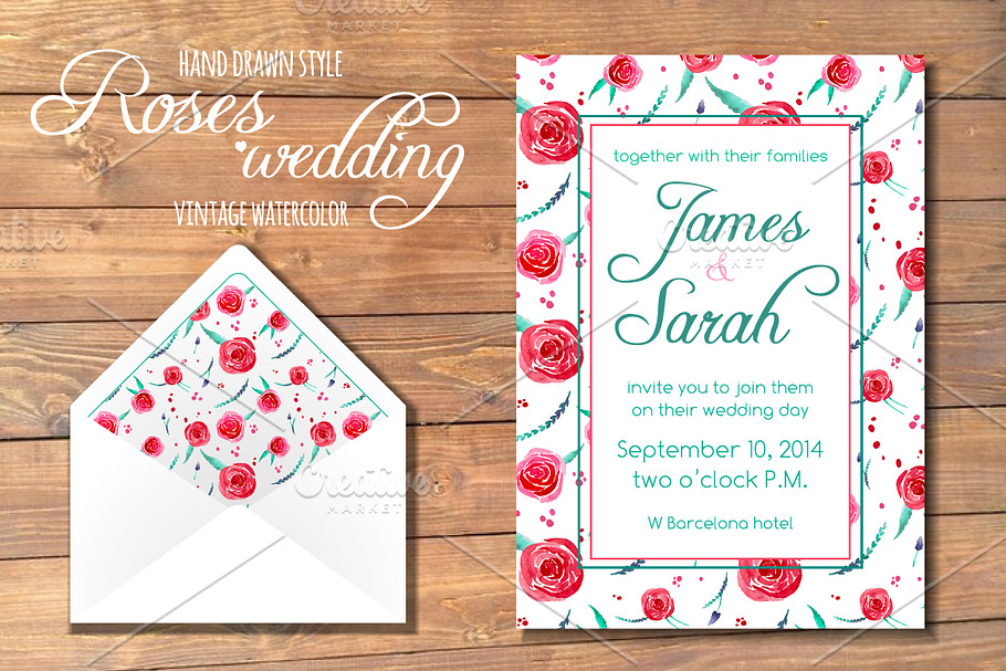 Roses wedding in Wedding Templates - product preview 8