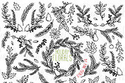 Christmas Holiday Floral Silhouettes